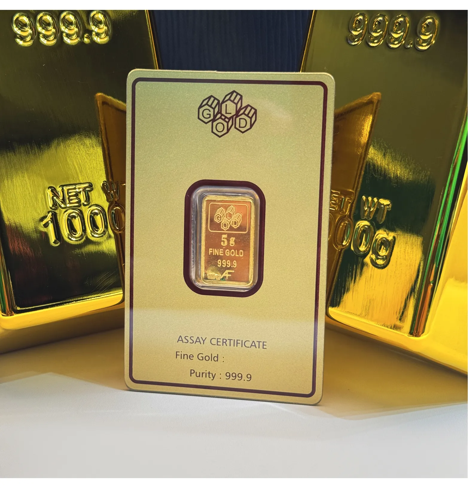 5 gram 24 karat (9999) gold bar