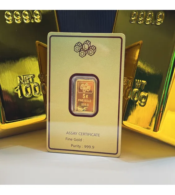 5 gram 24 karat (9999) gold bar
