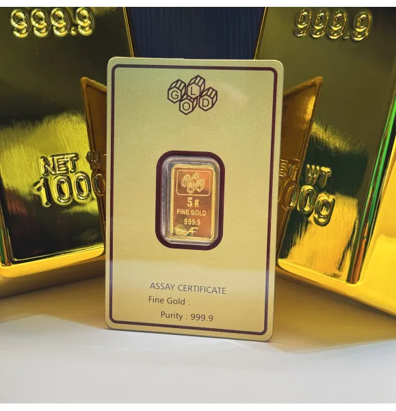 5 gram 24 karat (9999) gold bar