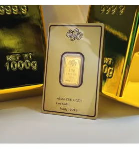 10 gram 24 karat (9999) gold bar