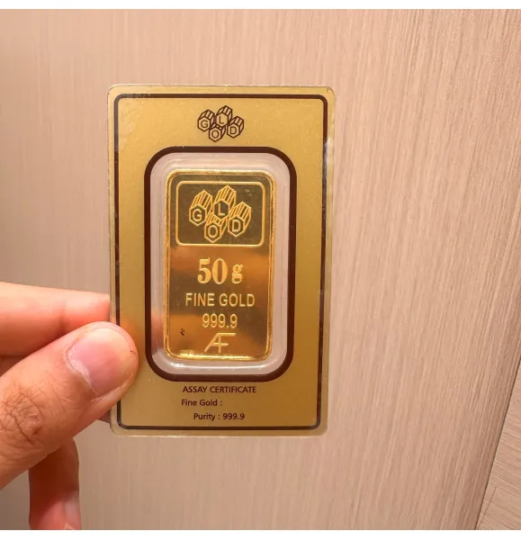 50 grams 24 karat (9999) gold bar