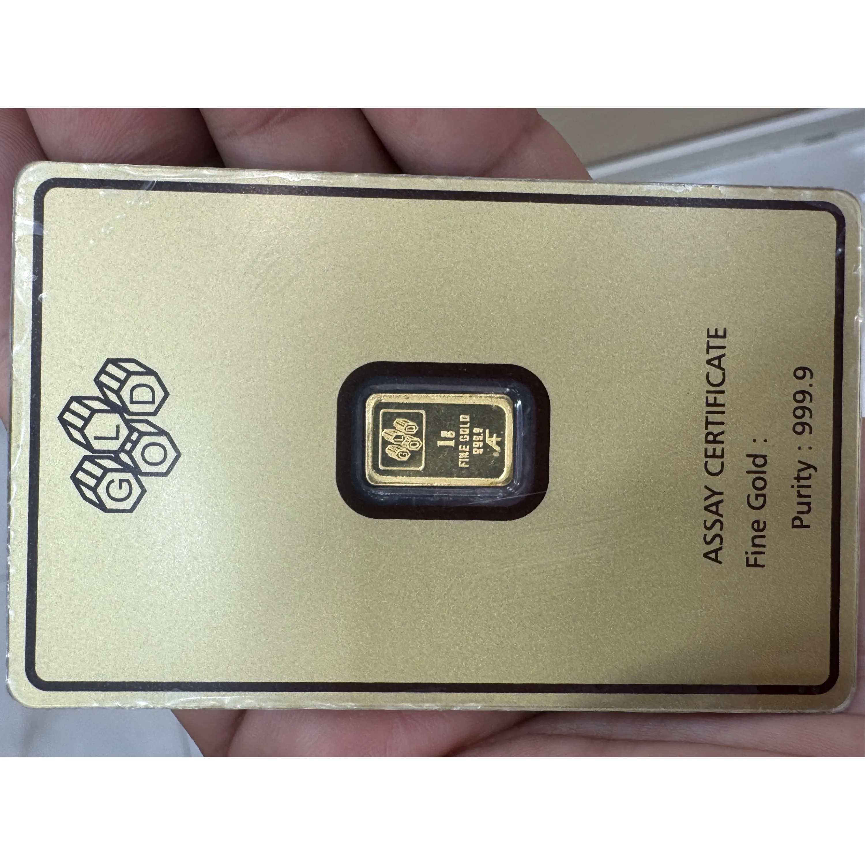 1 gram 24 karat (9999) gold bar - only purchase by whatsapp 97111978