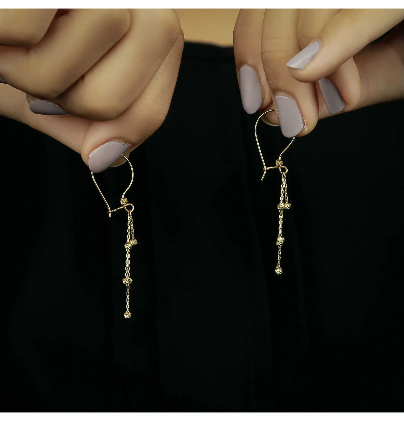 18k gold pendant earrings, made in Turkey