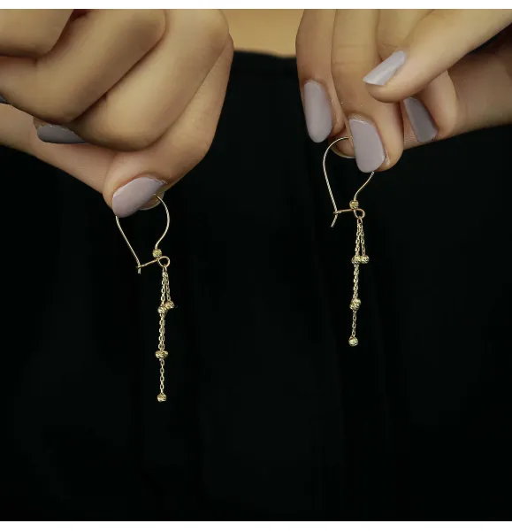 18k gold pendant earrings, made in Turkey