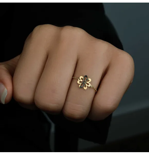 18k gold chain ring, Turkish made