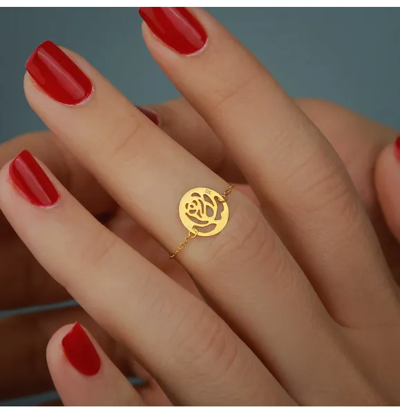21 karat gold chain ring, Turkish made