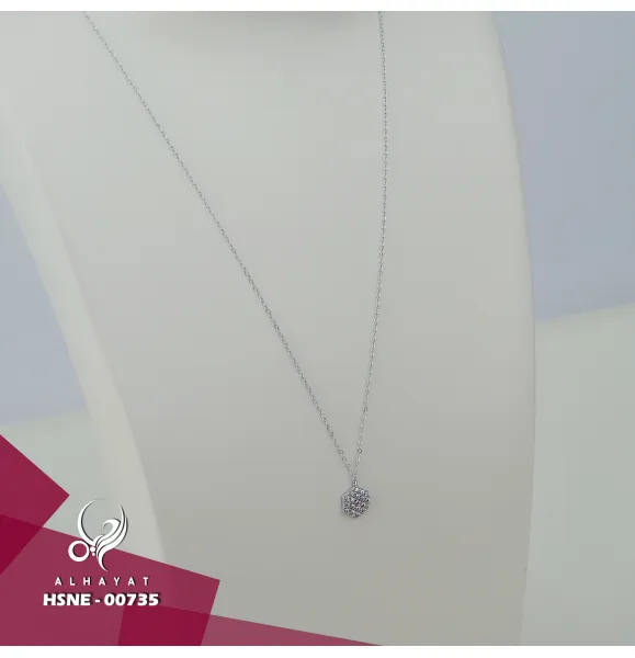 18k white gold choker, made in Turkey - (H-1148)