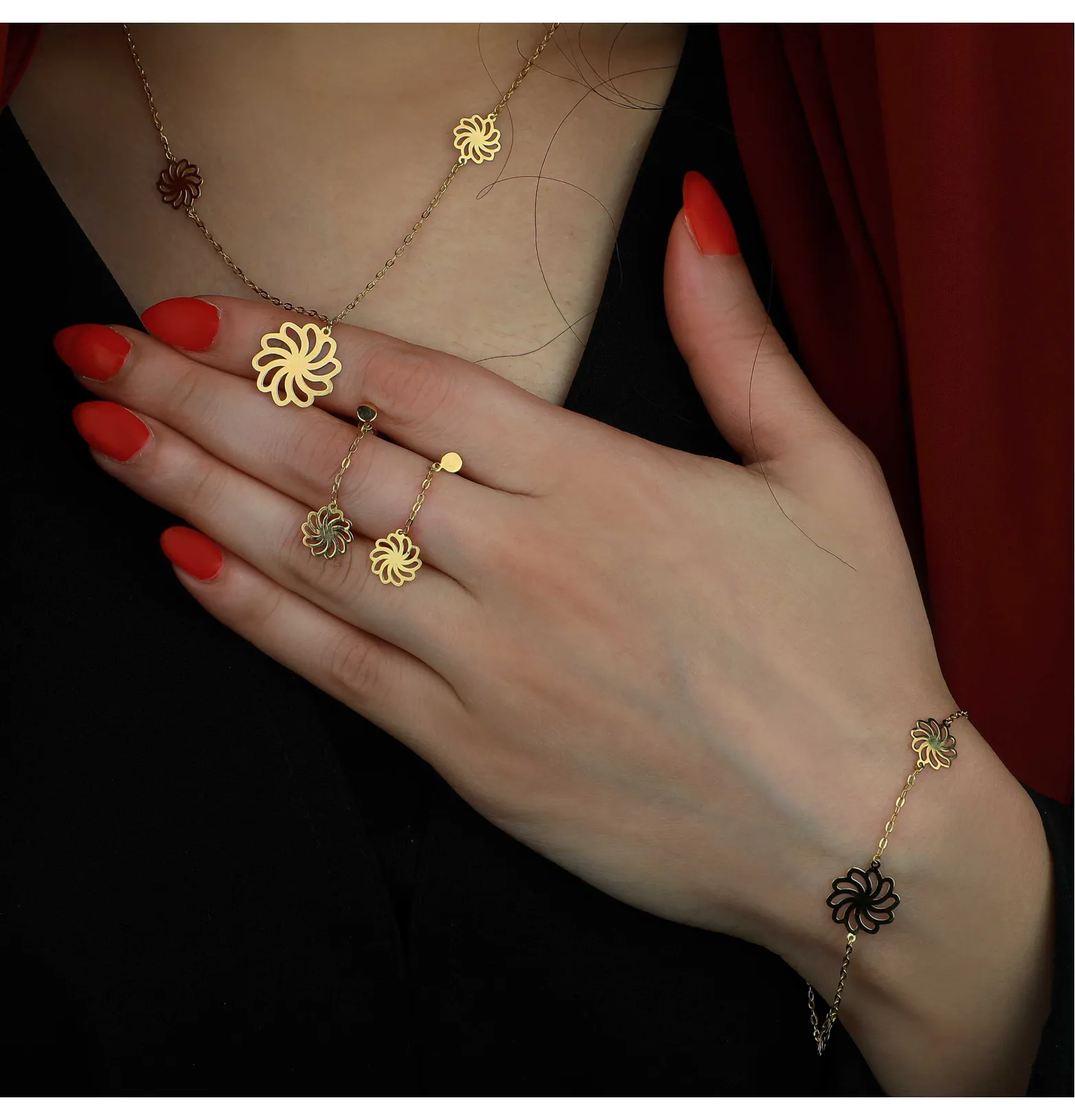 18 karat gold set, Turkish made