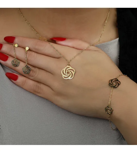 18 karat gold set, Turkish made