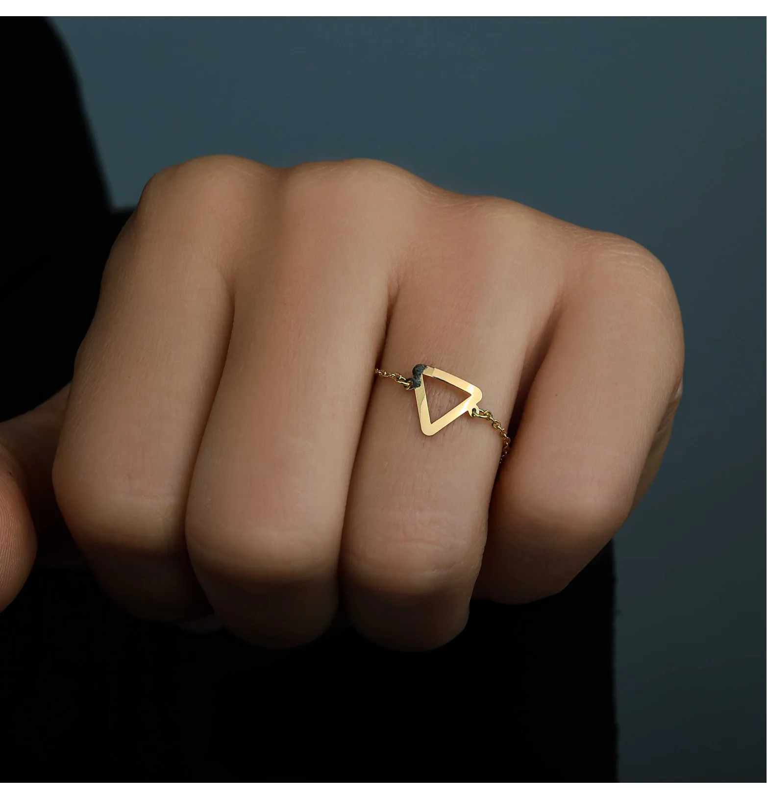18k gold chain ring, Turkish made