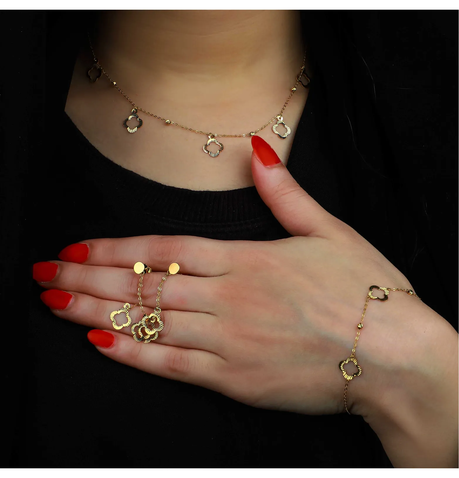 18 karat gold set, Turkish made