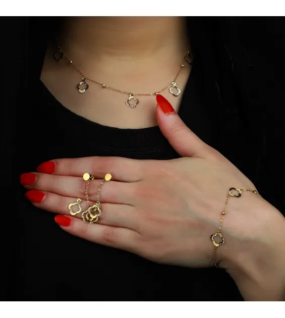18 karat gold set, Turkish made