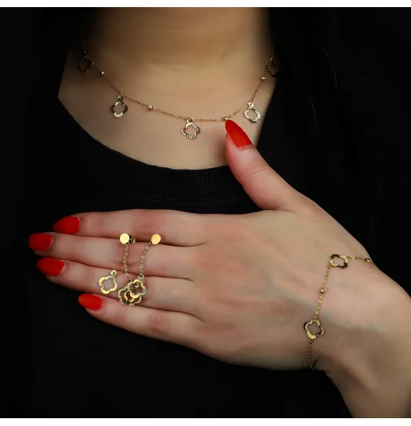 18 karat gold set, Turkish made