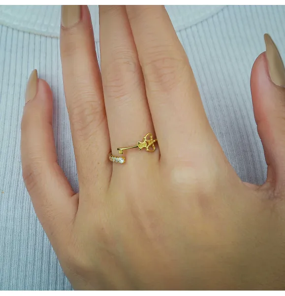 18 karat gold ring, Turkish made - (H-1205)