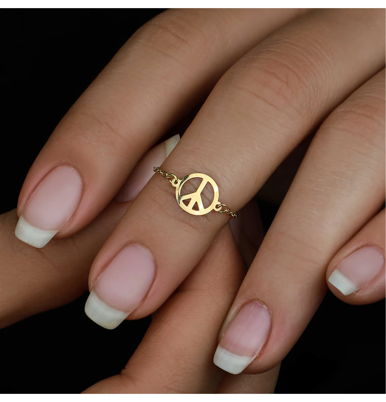 18k gold chain ring, Turkish made