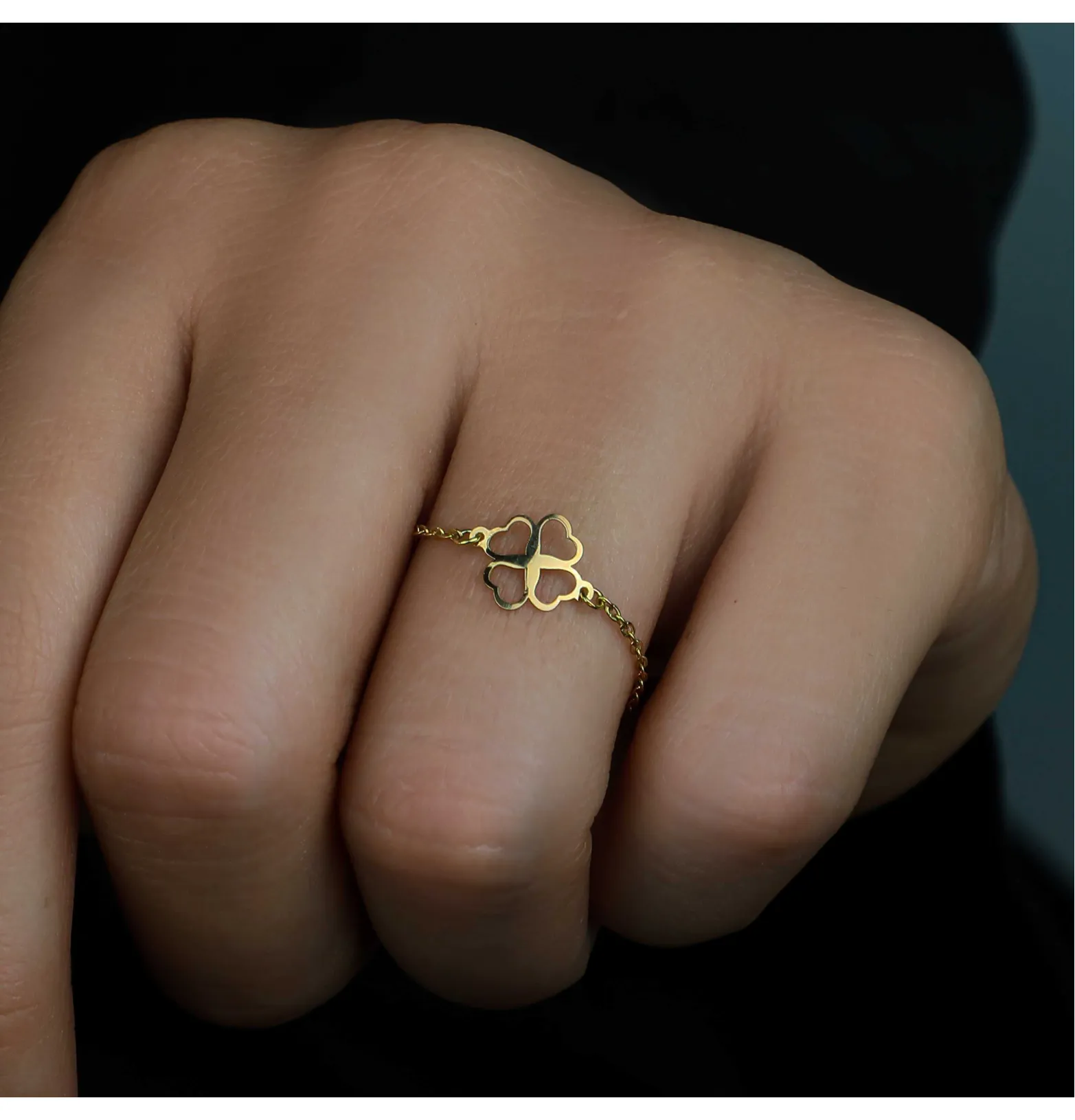 18k gold chain ring, Turkish made
