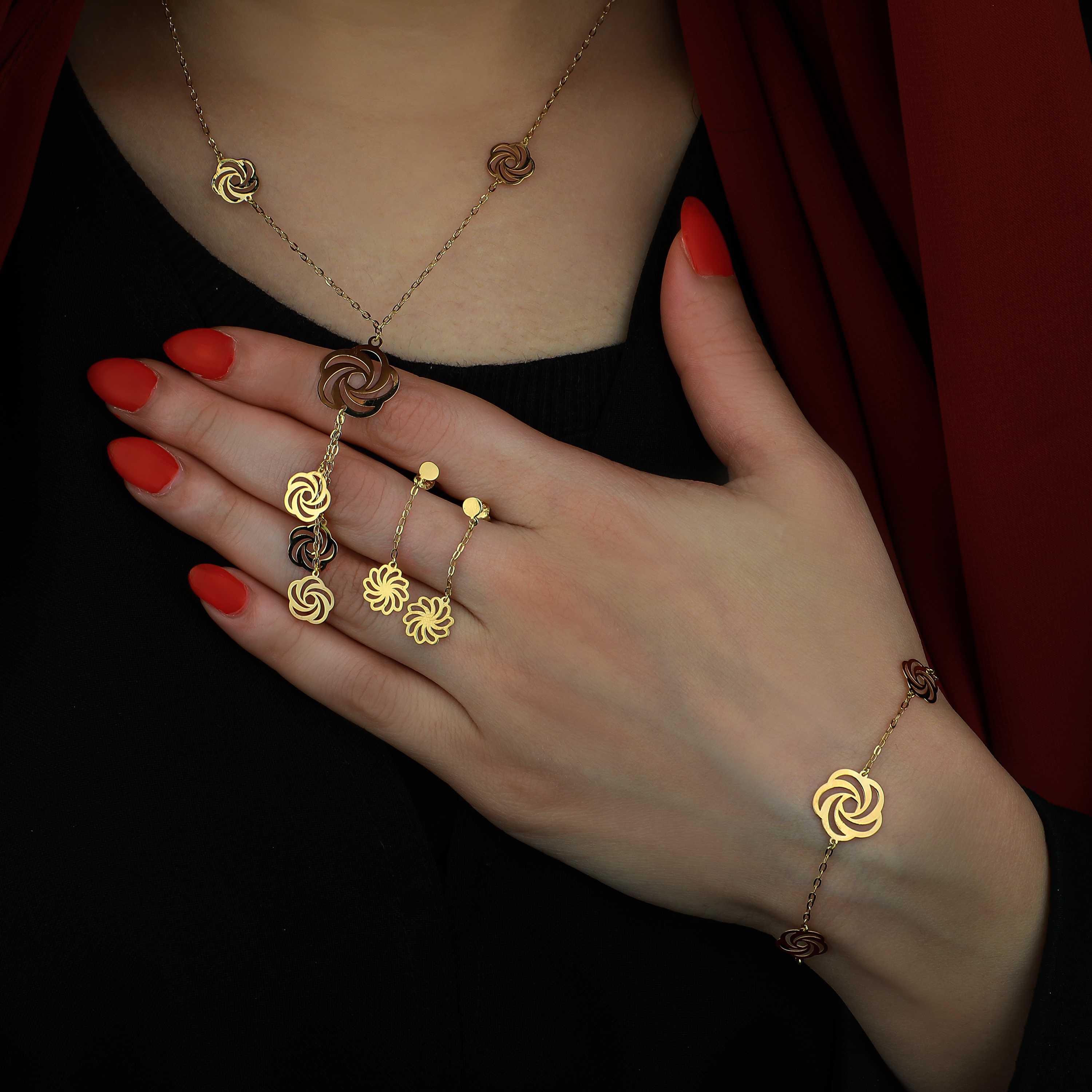 18 karat gold set, Turkish made