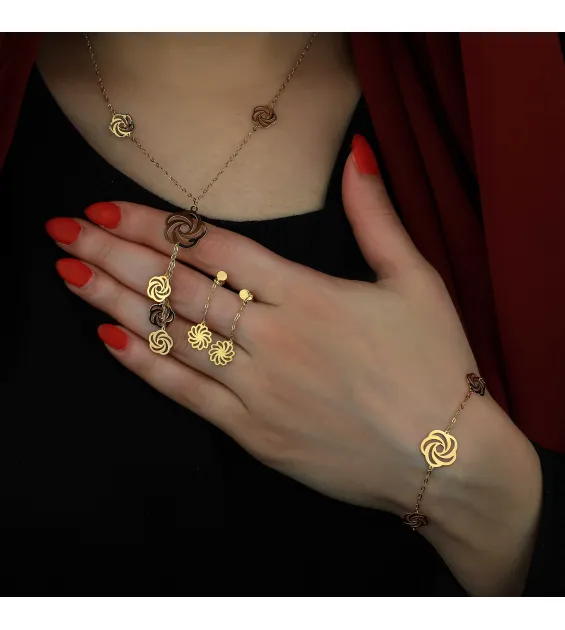 18 karat gold set, Turkish made