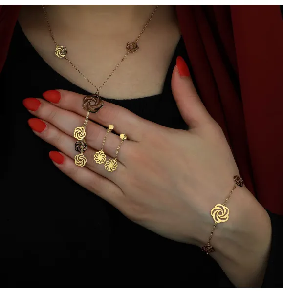 18 karat gold set, Turkish made