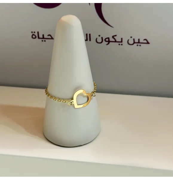 18k gold chain ring, Turkish made - (H-1260)