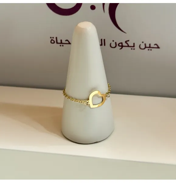 18k gold chain ring, Turkish made - (H-1262)