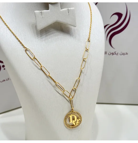 21-karat gold choker, Turkish made - (H-1341)