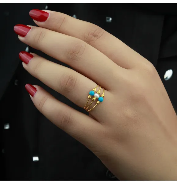 21-karat gold ring, Turkish made - (H-1348)