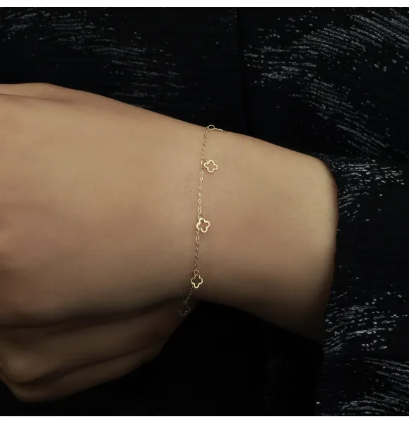 18-karat gold bracelet, Turkish made - (H-1365) 18-karat gold bracelet, Turkish made - (H-1365)