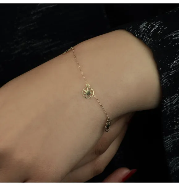 18-karat gold bracelet, Turkish made - (H-1369) 18-karat gold bracelet, Turkish made - (H-1369)