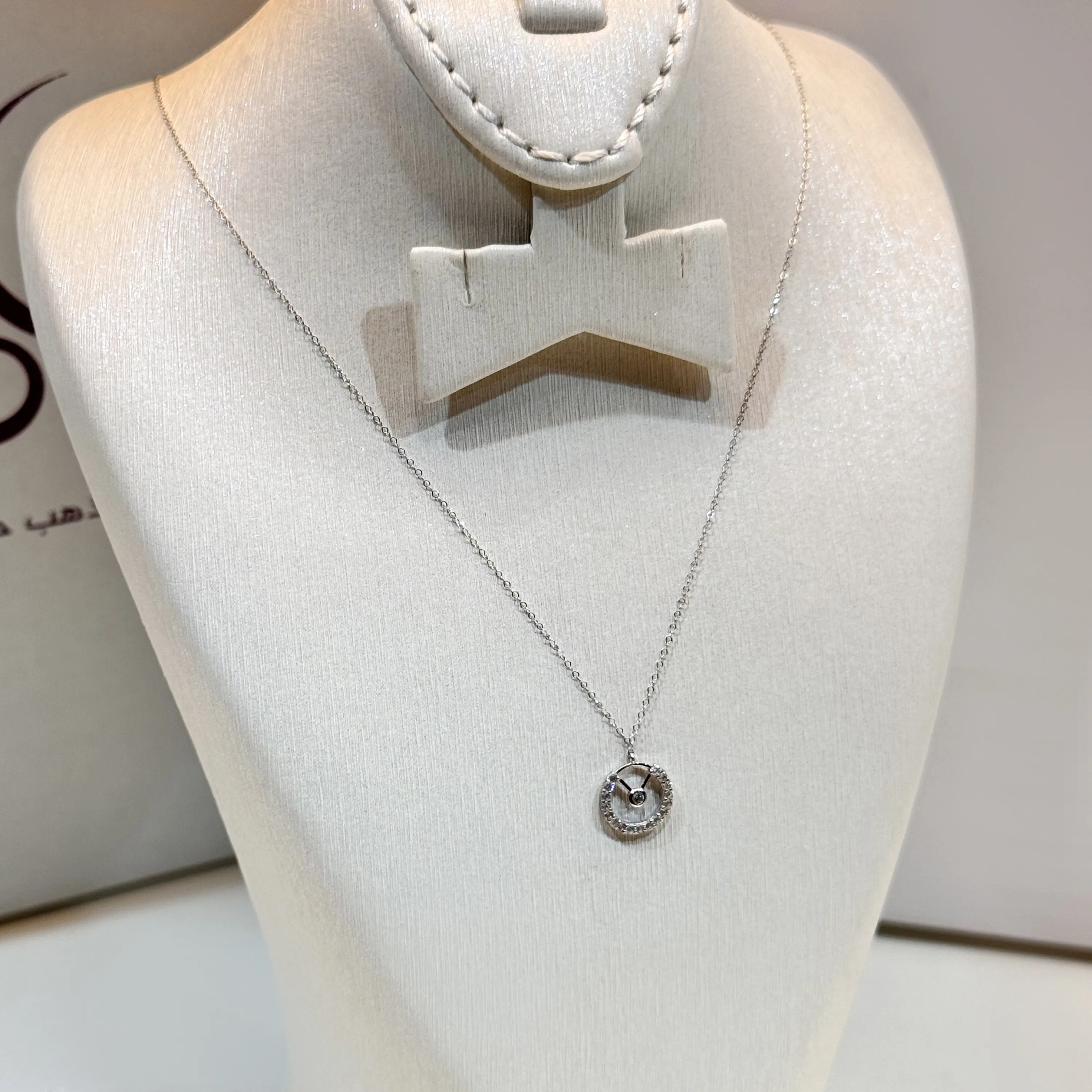 18k white gold choker, Turkish made