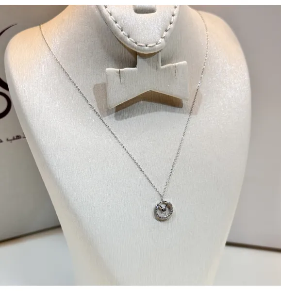 18k white gold choker, Turkish made - (H-1418) 18k white gold choker, Turkish made - (H-1418)