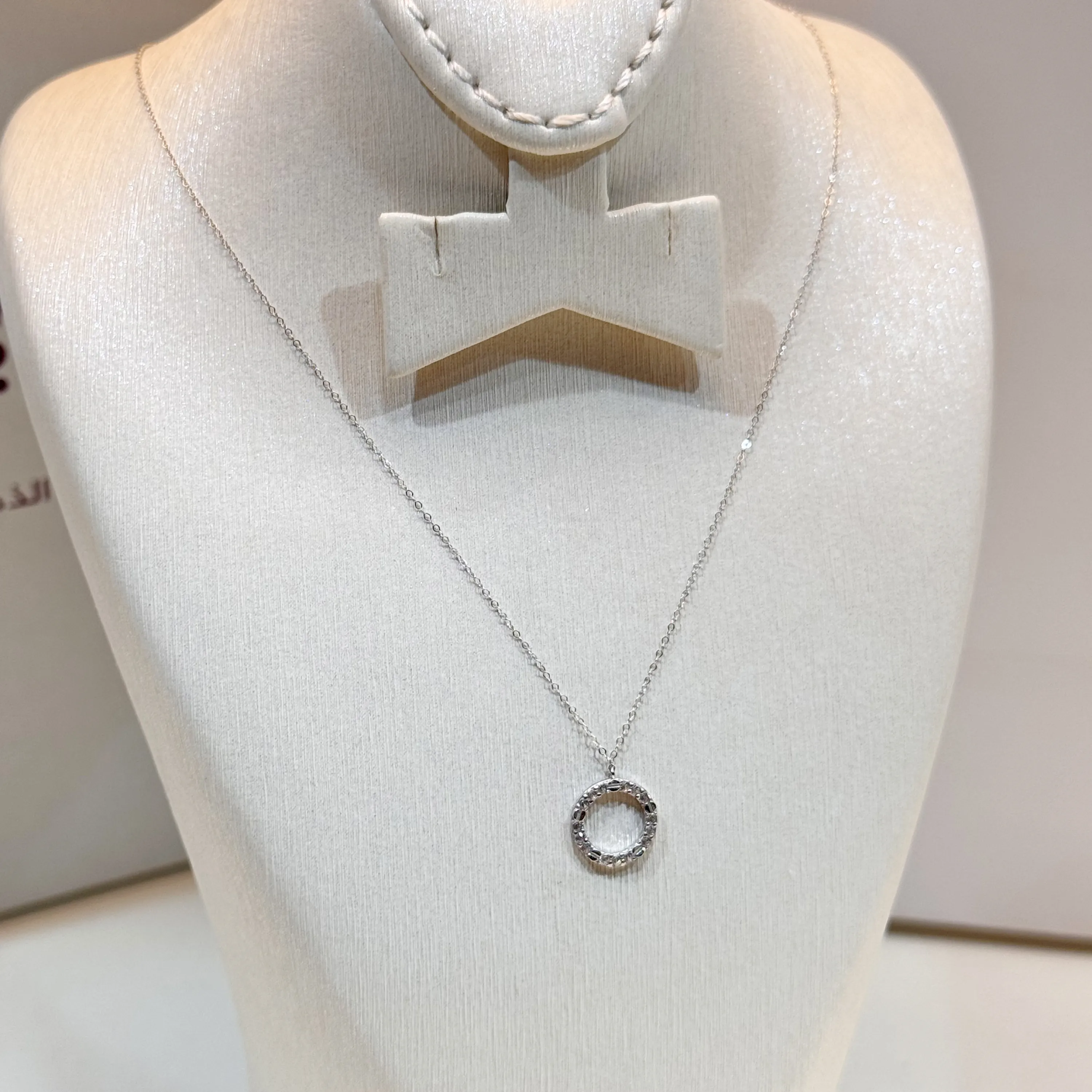 18k white gold choker, Turkish made