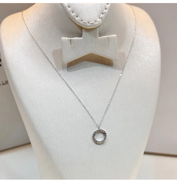 18k white gold choker, Turkish made - (H-1419) 18k white gold choker, Turkish made - (H-1419)