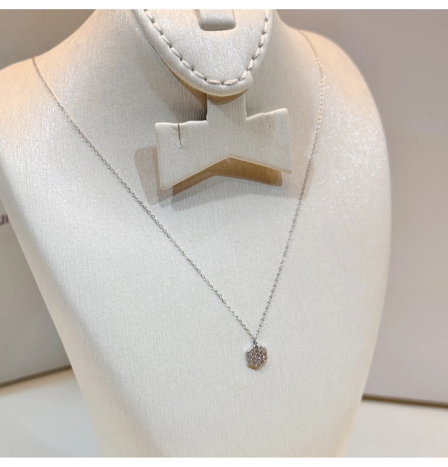 18k white gold choker, Turkish made