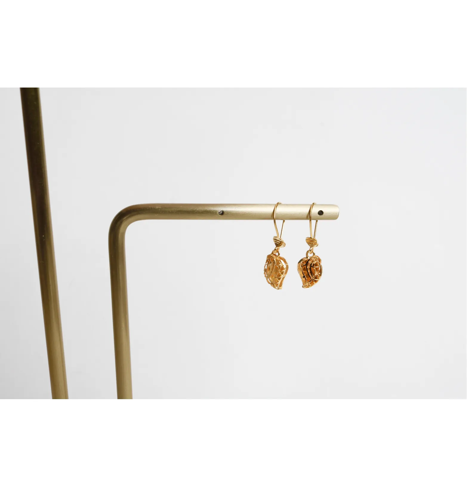 Children's earrings with a 21-karat gold pendant, Turkish made