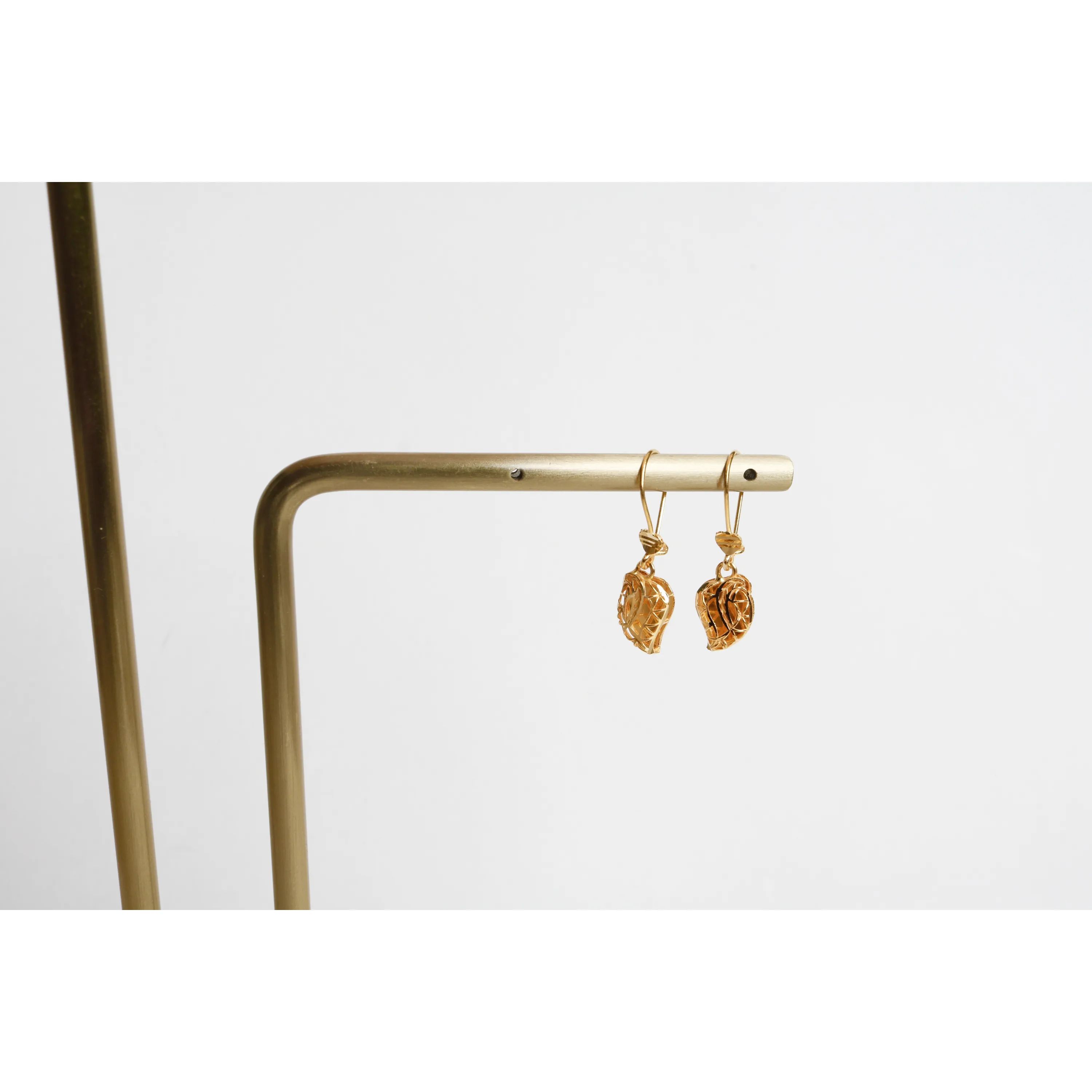 Children's earrings with a 21-karat gold pendant, Turkish made