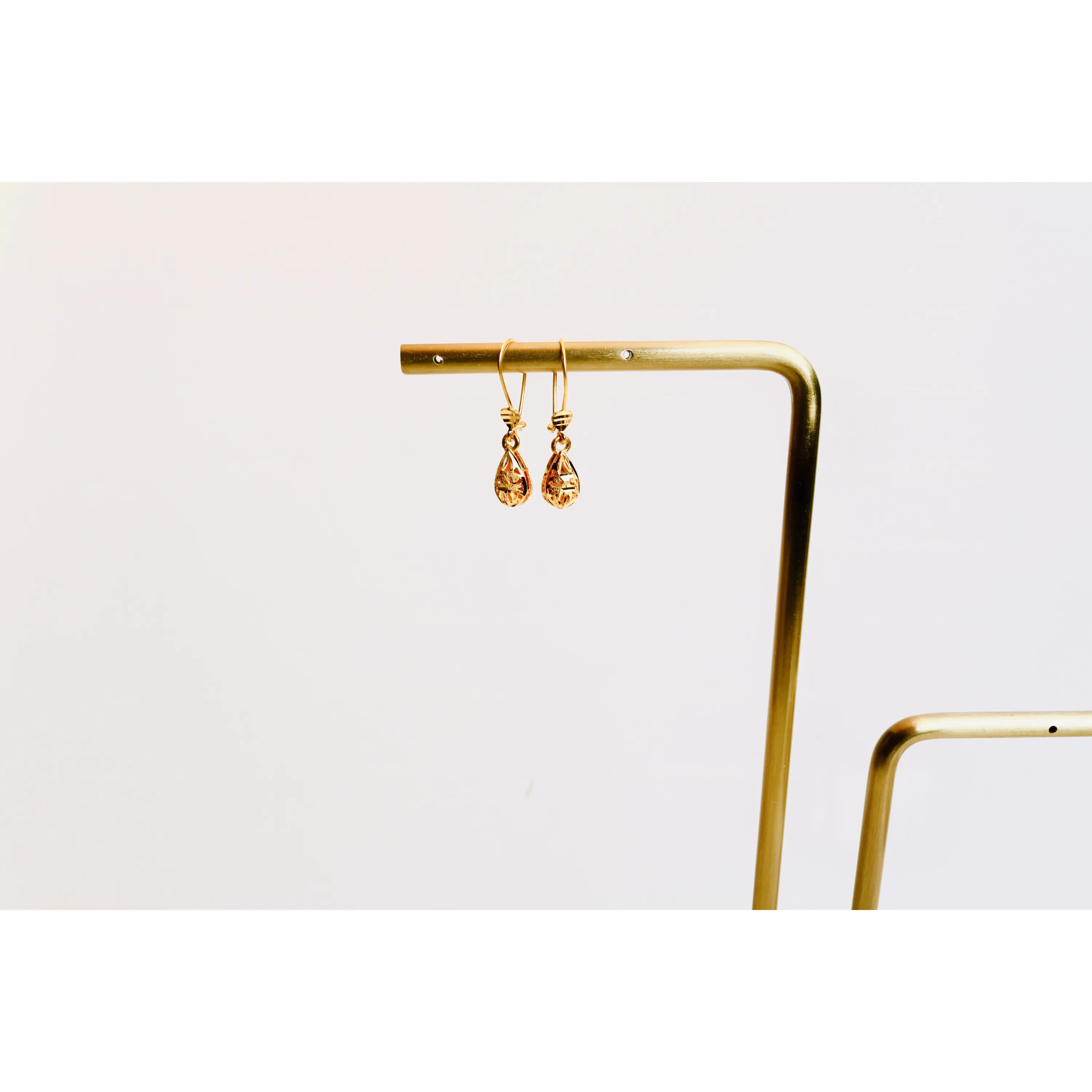 Children's earrings with a 21-karat gold pendant, Turkish made