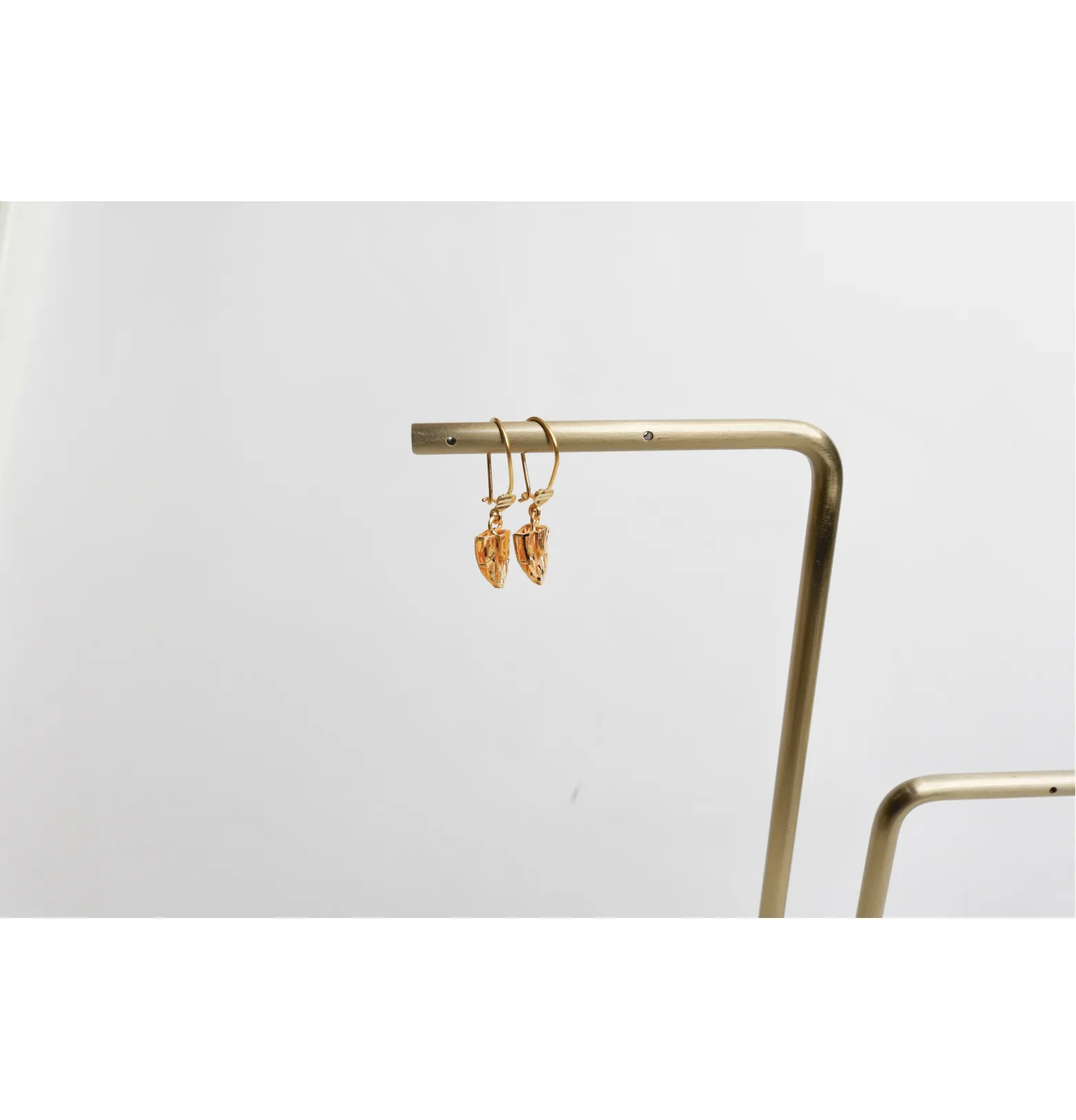 Children's earrings with a 21-karat gold pendant, Turkish made