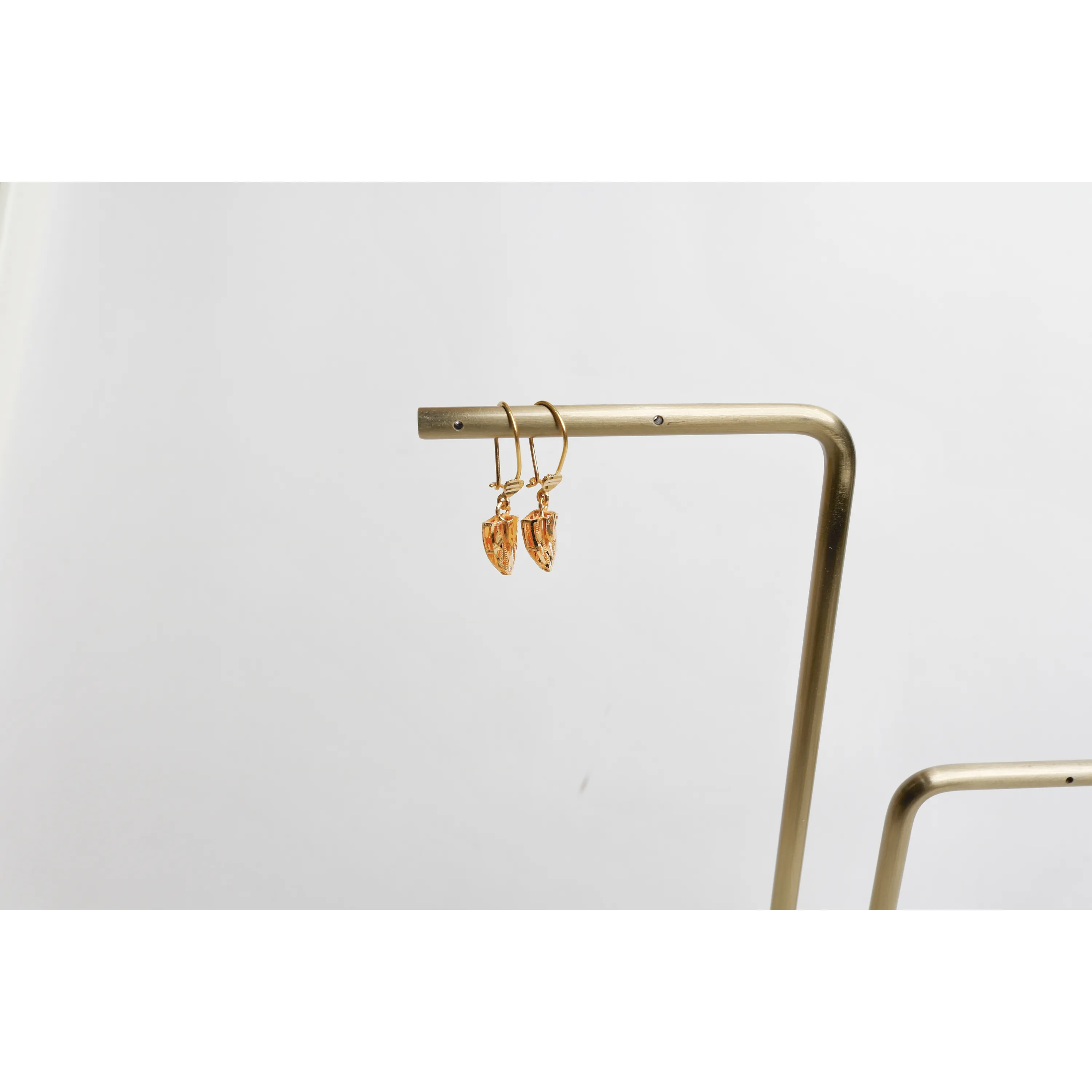 Children's earrings with a 21-karat gold pendant, Turkish made