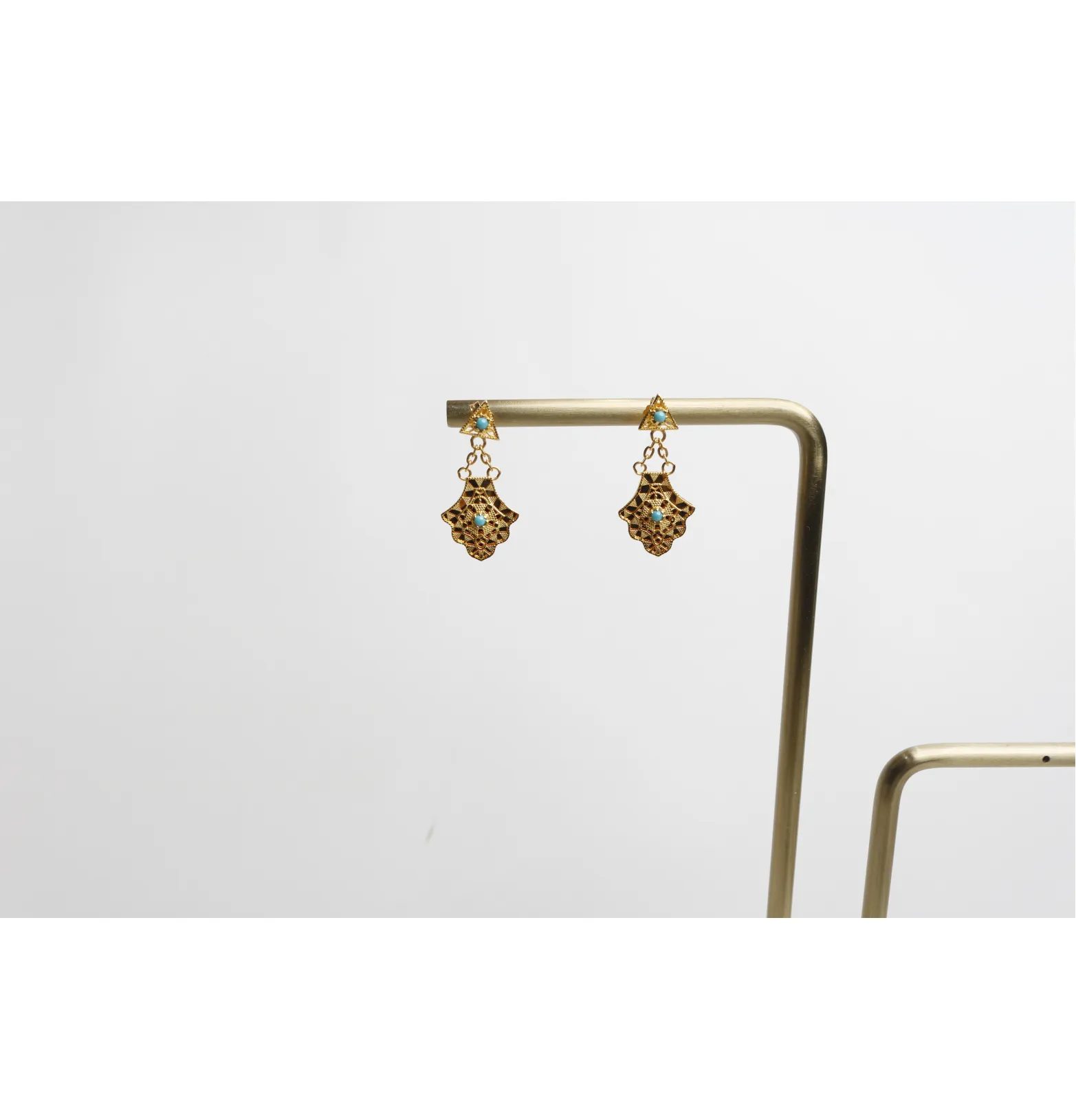 21-karat gold earrings, Turkish made
