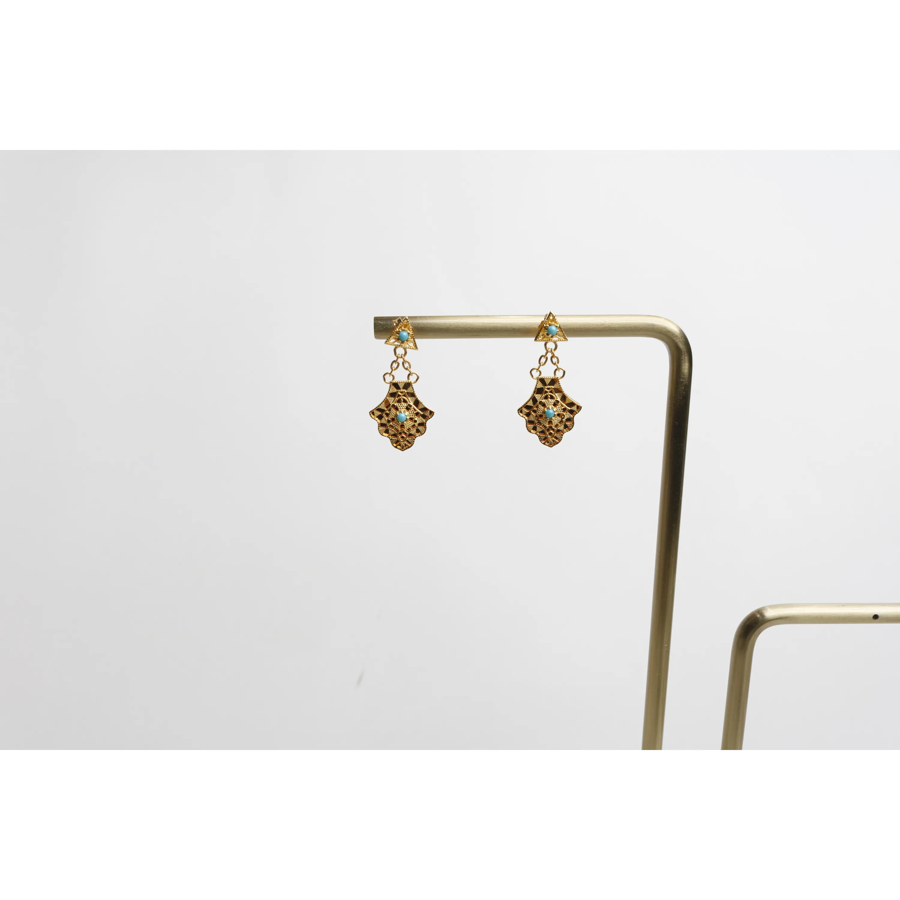 21-karat gold earrings, Turkish made