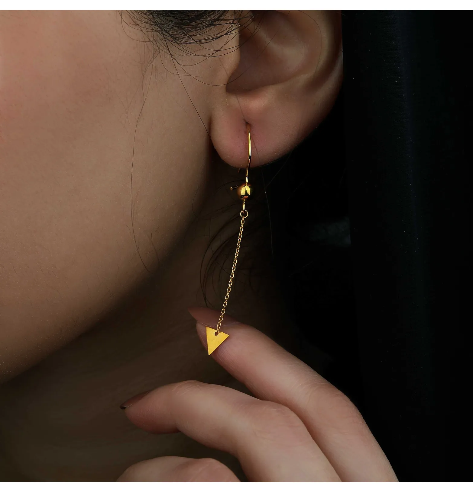 21 karat gold pendant earrings, made in Turkey