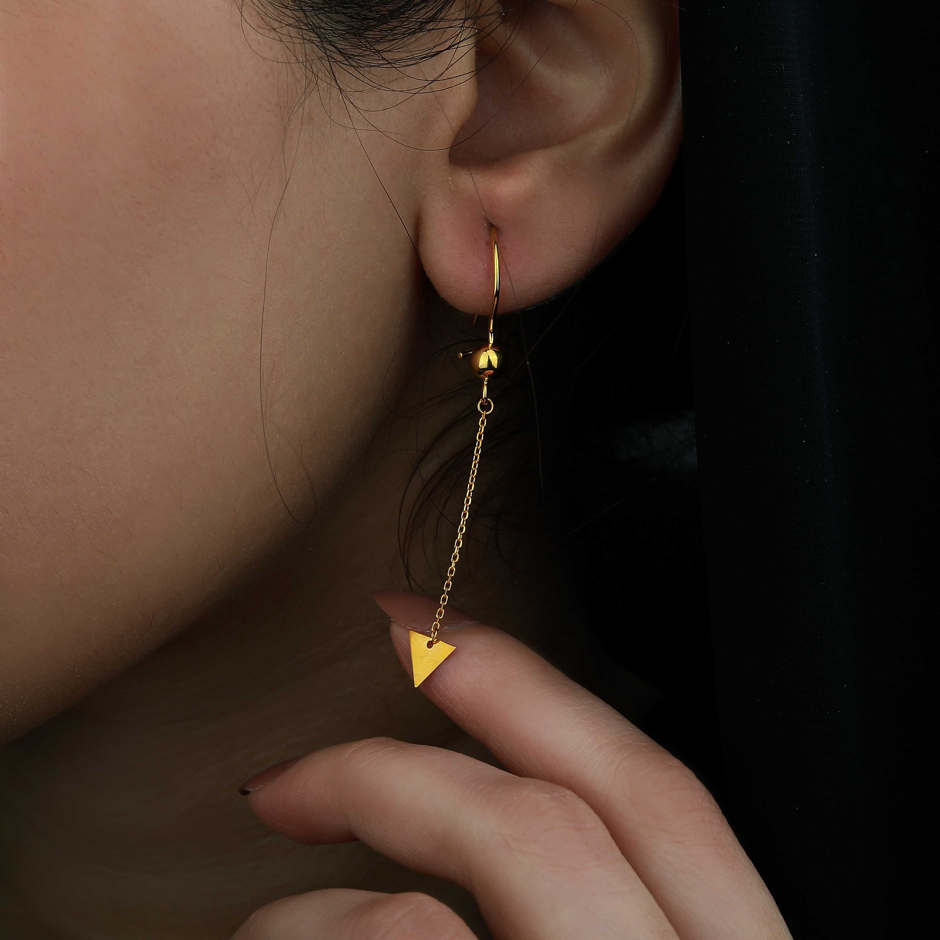 21 karat gold pendant earrings, made in Turkey