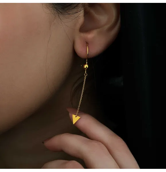 21 karat gold pendant earrings, made in Turkey
