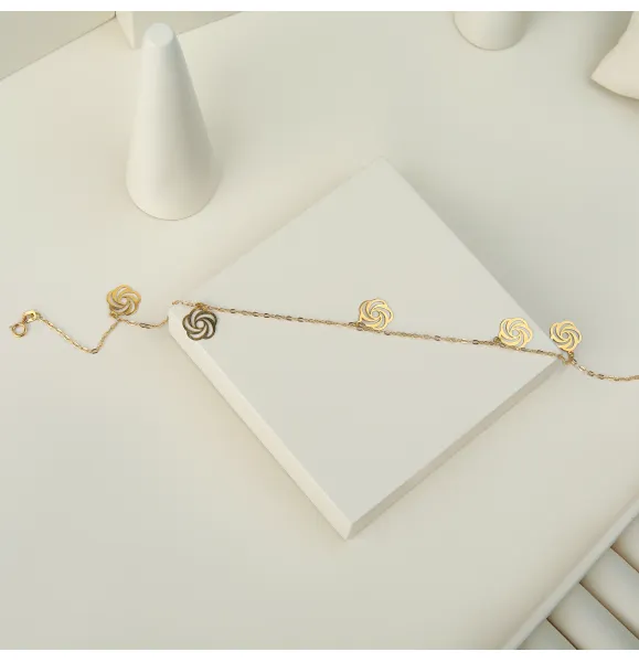 18 karat gold anklet, Turkish made
