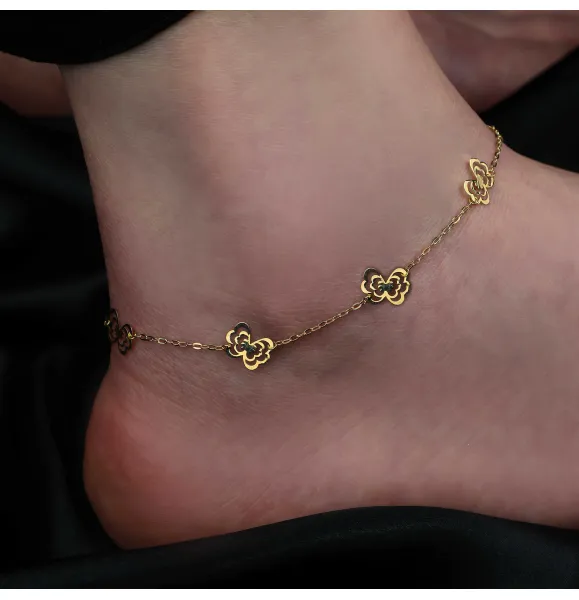 18 karat gold anklet, Turkish made