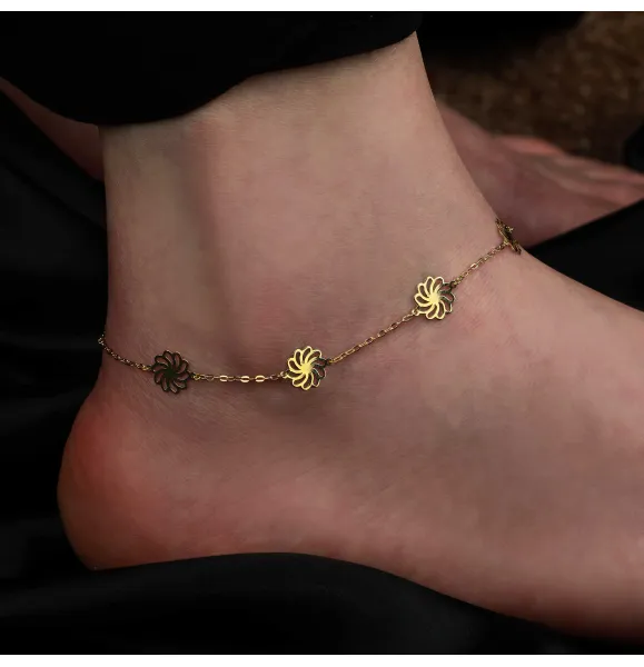 18 karat gold anklet, Turkish made