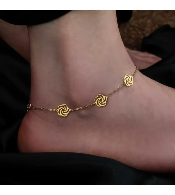 18 karat gold anklet, Turkish made