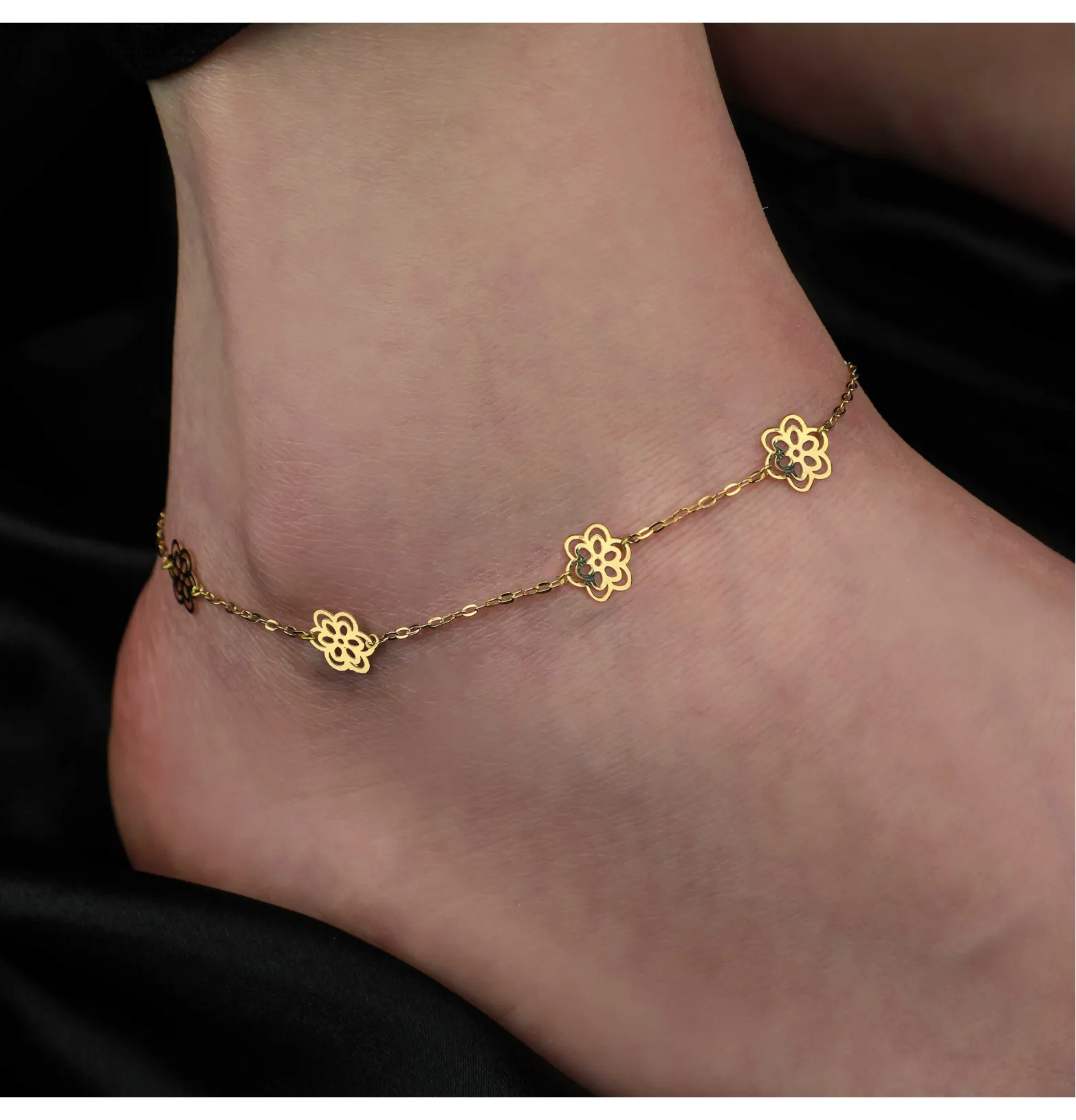 18 karat gold anklet, Turkish made