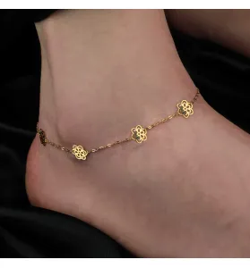 18 karat gold anklet, Turkish made